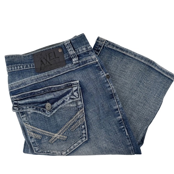 Axel Other - Axel Weston Men 36x30 Vintage Boot Leg Jean Blue Medium Wash Flap Pocket Stretch
